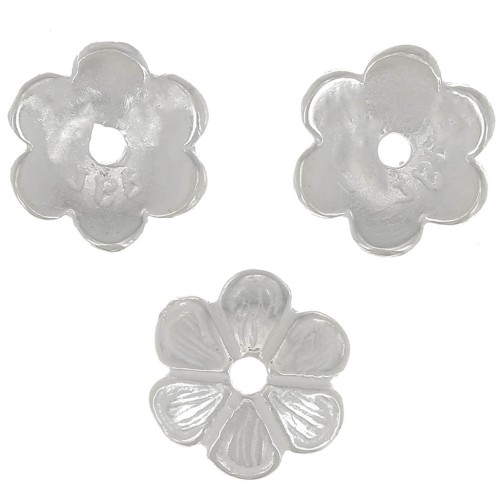Coupelle fleur 7 mm - Placage Argent fin x1
