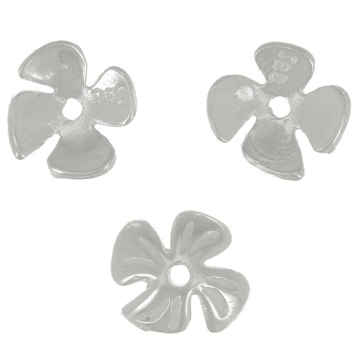 Coupelle fleur travaillée 8 mm - Placage Argent fin x1