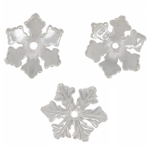 Coupelle flocon de neige 10 mm - Placage Argent fin x1