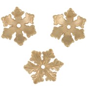 Coupelle flocon de neige 10 mm - Doré à l'or fin x1