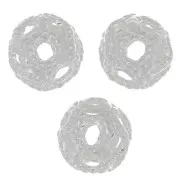 Perles rondes filigranées 4 mm - Placage Argent fin x20