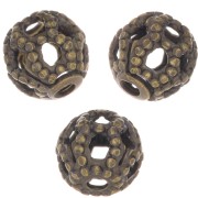 Perles rondes filigranées 4 mm - Bronze x20|raw }}