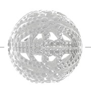 Perles rondes filigranées 12 mm - Placage Argent fin x10