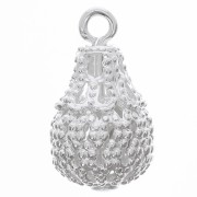 Breloques gouttes filigranées 14x8 mm - Placage Argent fin x10