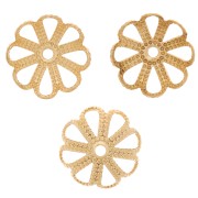 Coupelles filigranées 9 mm - Doré à l'or fin x10