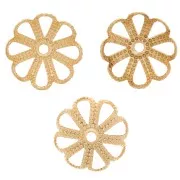 Coupelles filigranées 9 mm - Doré à l'or fin x10
