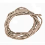 Cordon en soie roulottée 3 mm Beige x 110 cm