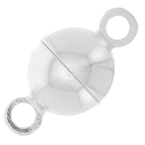 Fermoir boule aimanté 6 mm - Placage Argent fin x1