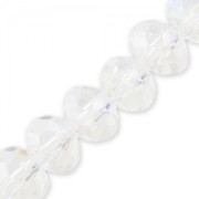 Perles rondelles facettées - rondes aplaties -6x5 mm Crystal x42cm|raw }}