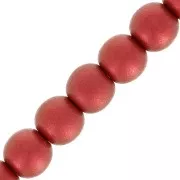 Perles en verre tchèque rondes 3 mm - Red Metallic Mat x50