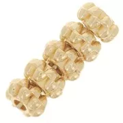 Perles rondelles fleurs 7 mm - Doré à l'or fin x6