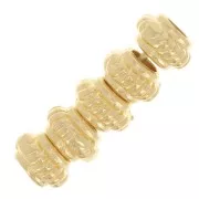 Perles rondelles travaillées 6 mm - Doré à l'or fin x6