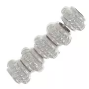 Perles rondelles travaillées 6 mm - Placage argent fin vieilli x6