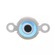 Intercalaires oeil avec résine 12x7 mm - Acier inoxydable 304 - Bleu clair x10