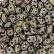 SuperDuo 2,5x5 mm Opaque Mix Bleu Vert Ceramic Look x10g