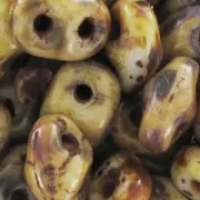 SuperDuo 2,5x5 mm Dark Chalk Travertin x10g