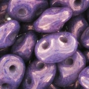 SuperDuo 2,5x5 mm Luster Metallic Amethyst Chalk x10g