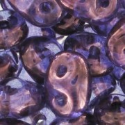 SuperDuo 2,5x5 mm Luster Transparent Amethyst x10g