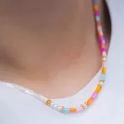 Perles tubes en nacre 5x3 mm x40cm