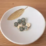 Bouton de bottine Feuillette Lise Tailor - 12 mm - Verveine x1