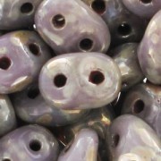 SuperDuo 2,5x5 mm Opaque Violet Silver Picasso x10g|raw }}
