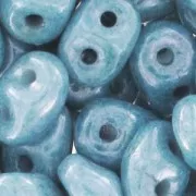 SuperDuo 2,5x5 mm Chalkwhite Blue Ceramic Look x10g