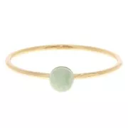 Bague fine avec plateau pour cabochon 4 mm - Taille 51 - Gold filled (or laminé)   x1