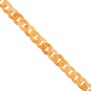Chaîne acrylique maille gourmette 13 mm - Abricot Marbré x1m