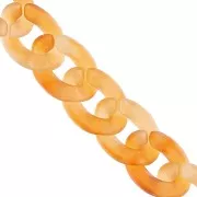 Chaîne acrylique maille gourmette 13 mm - Abricot Marbré x1m