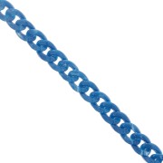Chaîne acrylique maille gourmette 13 mm - Bleu pétrole Marbré x1m