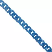 Chaîne acrylique maille gourmette 13 mm - Bleu pétrole Marbré x1m