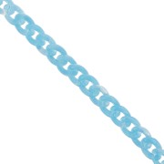 Chaîne acrylique maille gourmette 13 mm - Bleu clair Marbré x1m