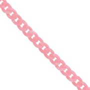 Chaîne acrylique maille gourmette 13 mm - Rose Marbré x1m|raw }}