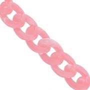 Chaîne acrylique maille gourmette 13 mm - Rose Marbré x1m