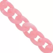 Chaîne acrylique maille gourmette 13 mm - Rose Marbré x1m