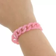 Chaîne acrylique maille gourmette 13 mm - Rose Marbré x1m