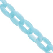 Chaîne acrylique maille forçat 11 mm - Bleu clair Marbré x1m