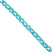 Chaîne acrylique maille forçat 11 mm - Turquoise Marbré x1m