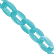 Chaîne acrylique maille forçat 11 mm - Turquoise Marbré x1m