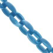 Chaîne acrylique maille forçat 11 mm - Bleu pétrole Marbré x1m