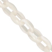 Chaîne acrylique maille forçat 11 mm - Ivoire Marbré x1m