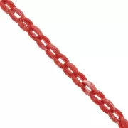 Chaîne acrylique maille forçat 11 mm - Rouge corail Marbré x1m