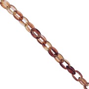 Chaîne acrylique maille forçat 11 mm - Ecaille de tortue - Marron - Beige x1m|raw }}