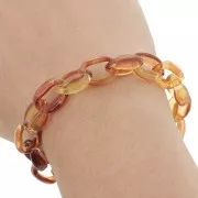 Chaîne acrylique maille forçat 11 mm - Ecaille de tortue - Marron - Beige x1m