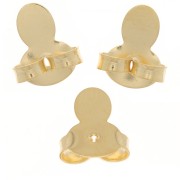 Poussoirs - Poussettes languettes pour clous d'oreilles 9x8mm - Doré à l'or fin x6