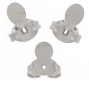 Poussoirs - Poussettes languettes pour clous d'oreilles 9x8mm - Rhodié x6|raw }}