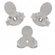 Poussoirs - Poussettes languettes pour clous d'oreilles 9x8mm - Rhodié x6