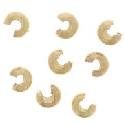 Caches perles à écraser 2 mm - Doré à l'or fin x25