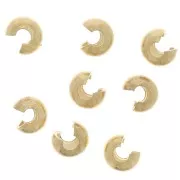 Caches perles à écraser 2 mm - Doré à l'or fin x25