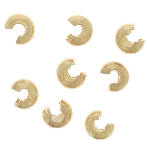 Caches perles à écraser 2 mm - Doré à l'or fin x25